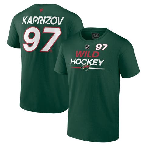 Men's Fanatics Branded Kirill Kaprizov Green Minnesota Wild Authentic Pro Prime Name & Number T-Shirt