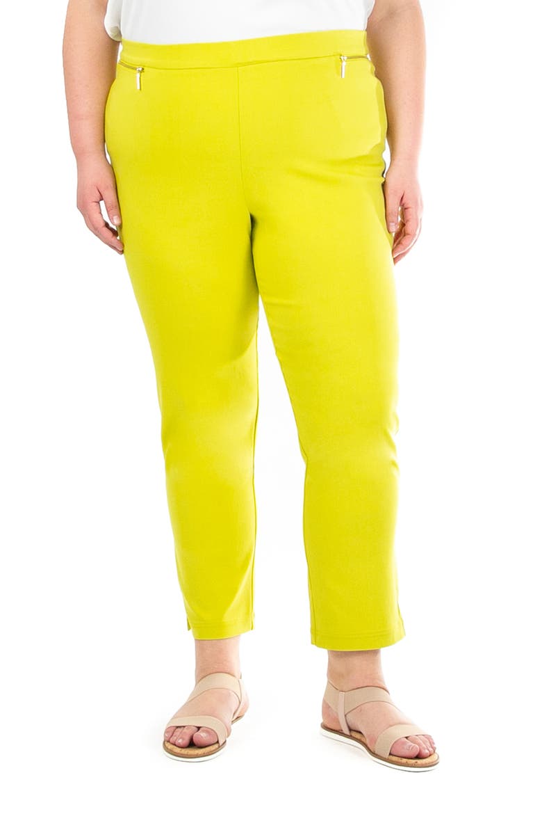Straight Leg Pull-On Pants, Main, color, CHARTREUSE