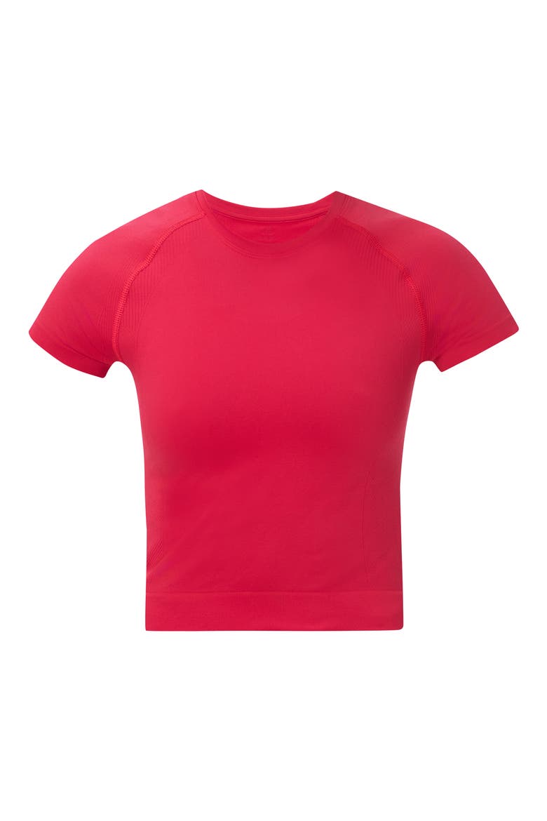 Athlete Seamless Workout Crop T-Shirt, Alternate, color, CRIMSON RED