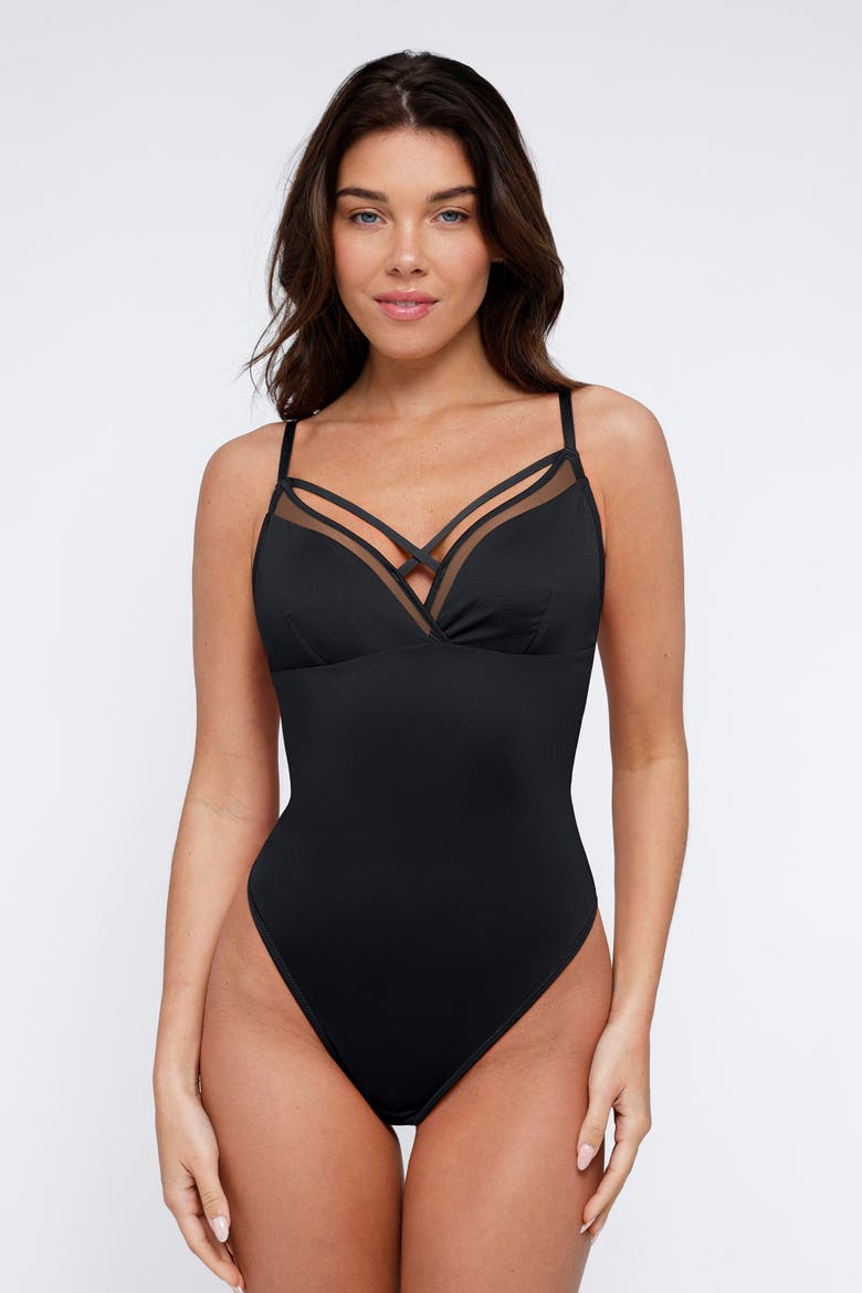 Shapewear Sheer Mesh Sleeveless, Alternate, color, Midnight Black