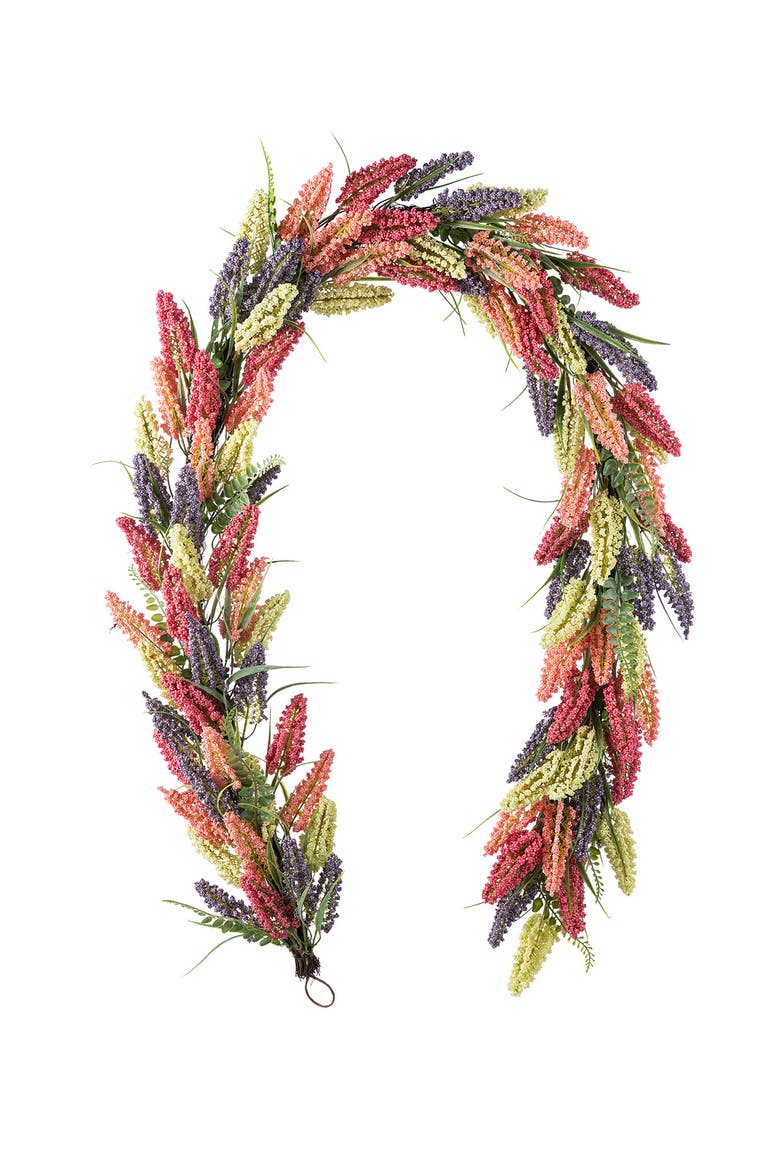 6ft Mixed Colors Heather Artificial Garland, Main, color, Purple