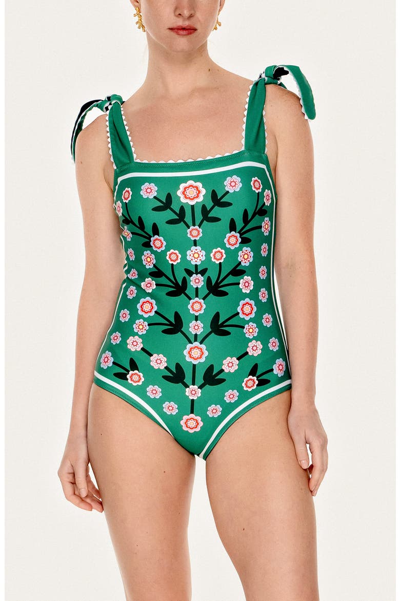 Midnight Bloom Reversible One-Piece Swimsuit, Alternate, color, Black