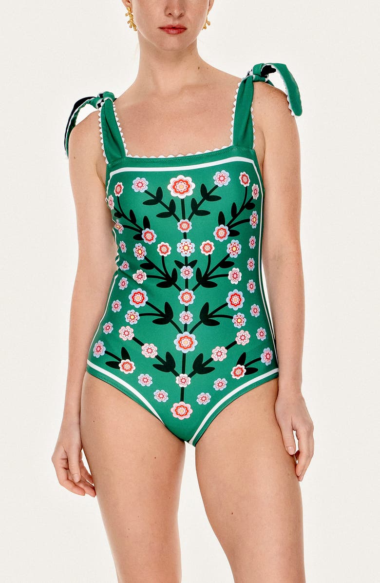 Jessie Zhao New York Midnight Bloom Reversible One-Piece Swimsuit, Alternate, color, Black