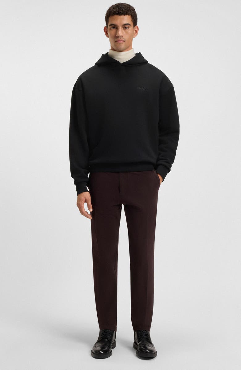 BOSS Stevens Cotton Fleece Pullover Hoodie, Alternate, color, Black