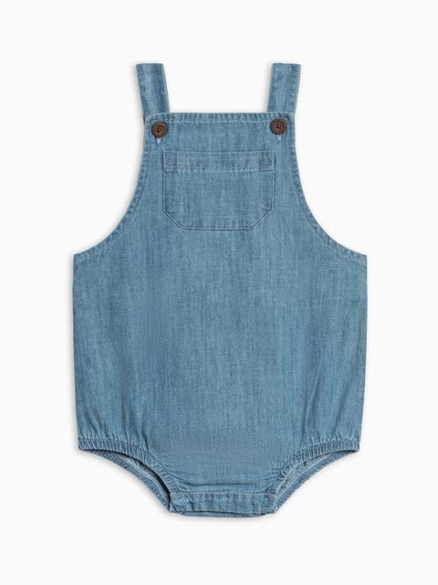 Organic Noe Chambray Bubble Overall Romper (Baby)