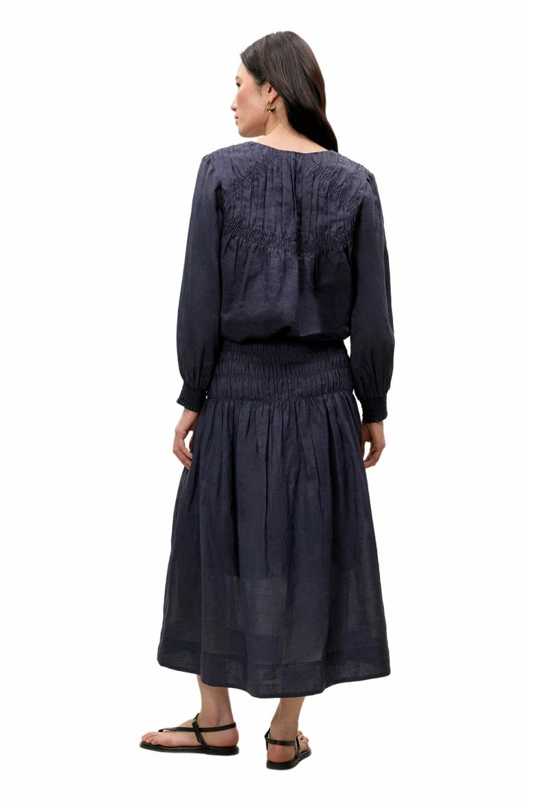 Anya Ramie Blouse, Alternate, color, NAVY