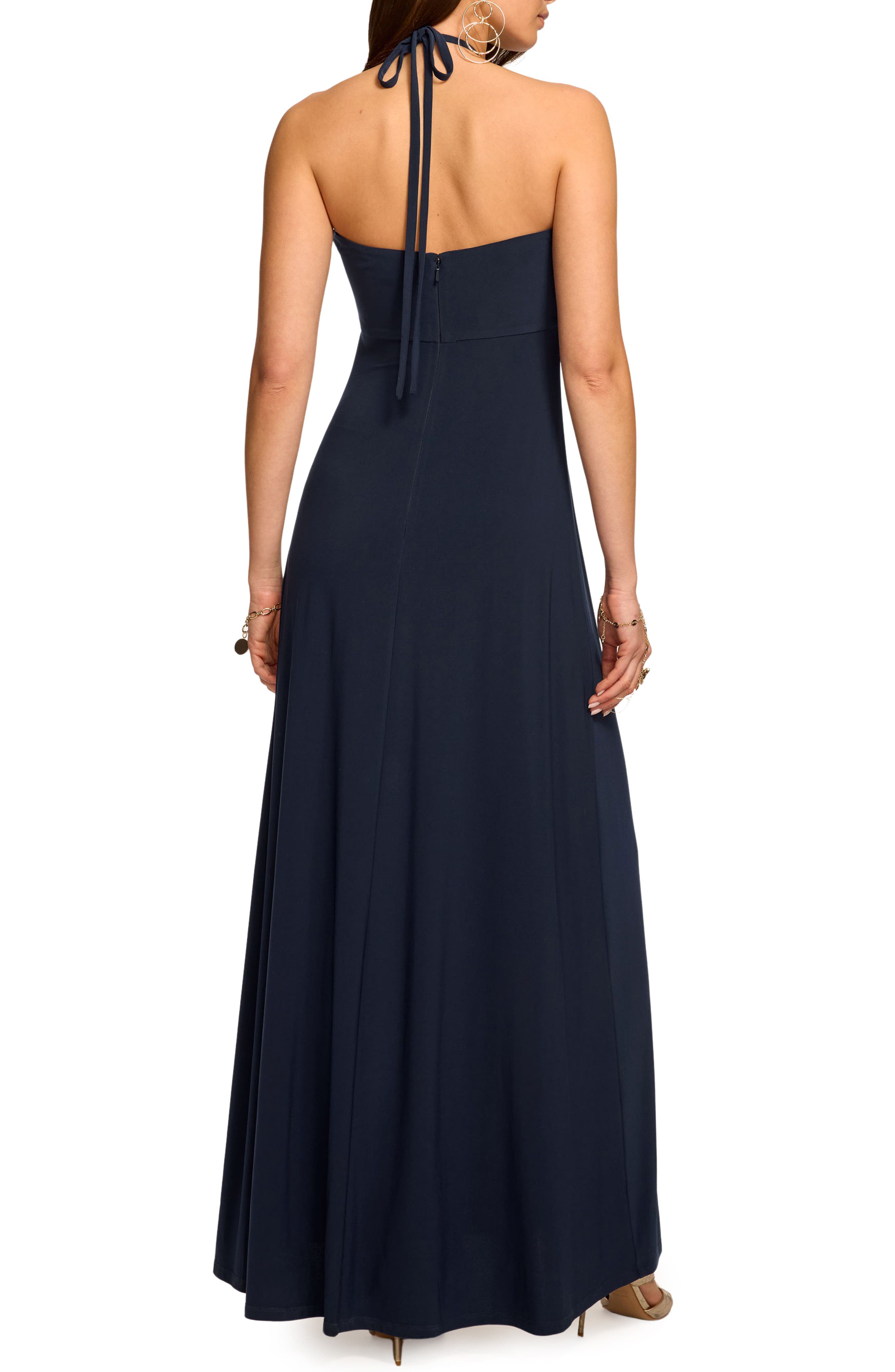Mira Gathered Halter Gown - image 2