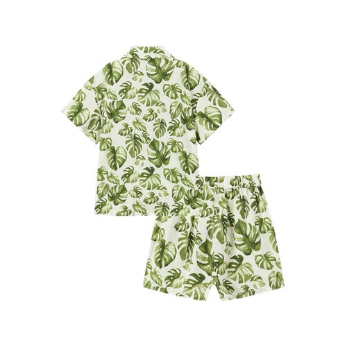 Milkbarn Collar Button-up Shirt And Shorts Set