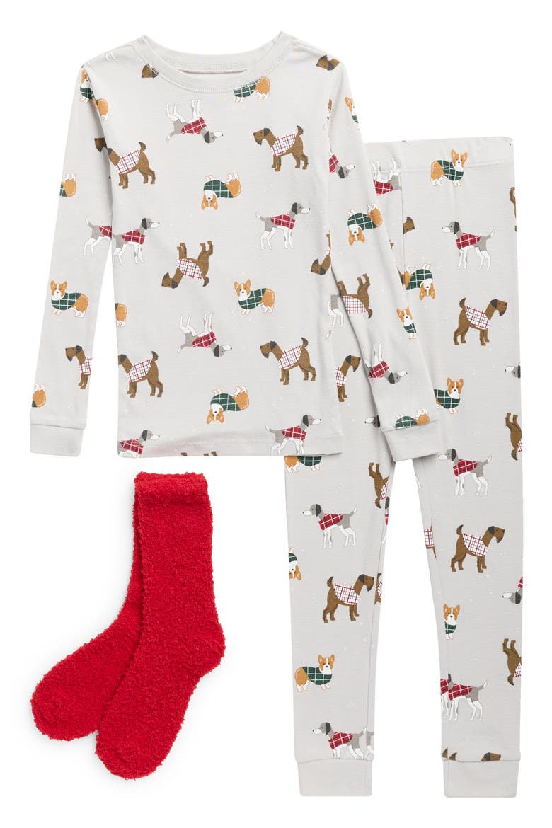 Kids' 3-Piece Holiday Sleep Set, Main, color, DOGS