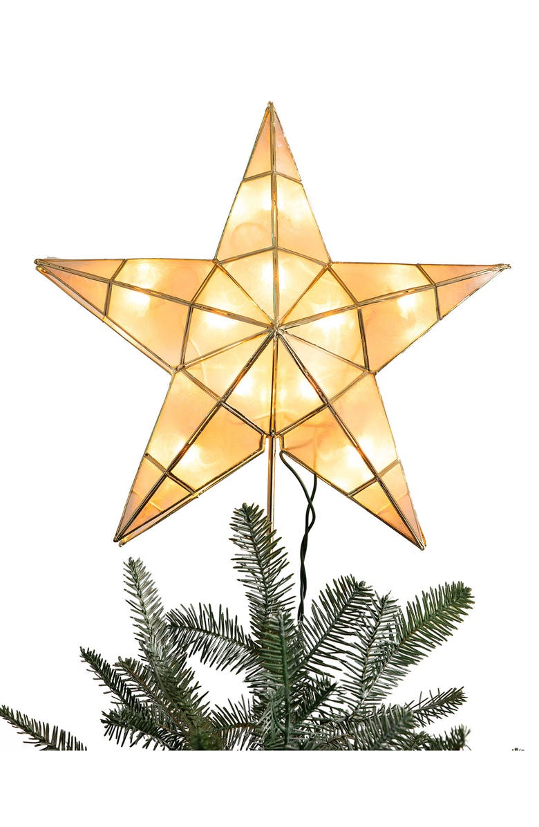 Balsam Hill Capiz Star Light Tree Topper, Main, color,
