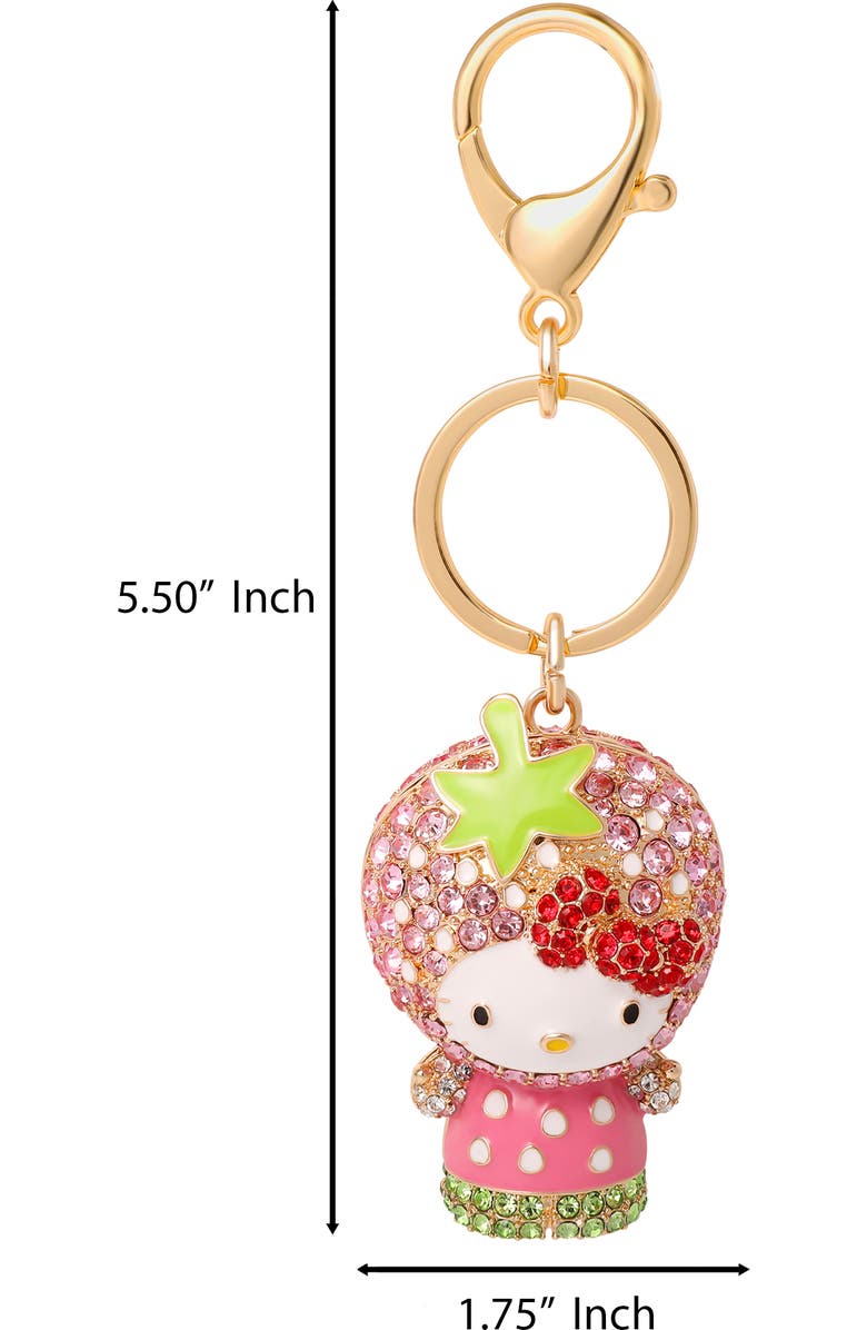 Hello Kitty x Strawberry Shortcake Crystal Pavé Bag Charm Keychain, Alternate, color, Pink, Multi