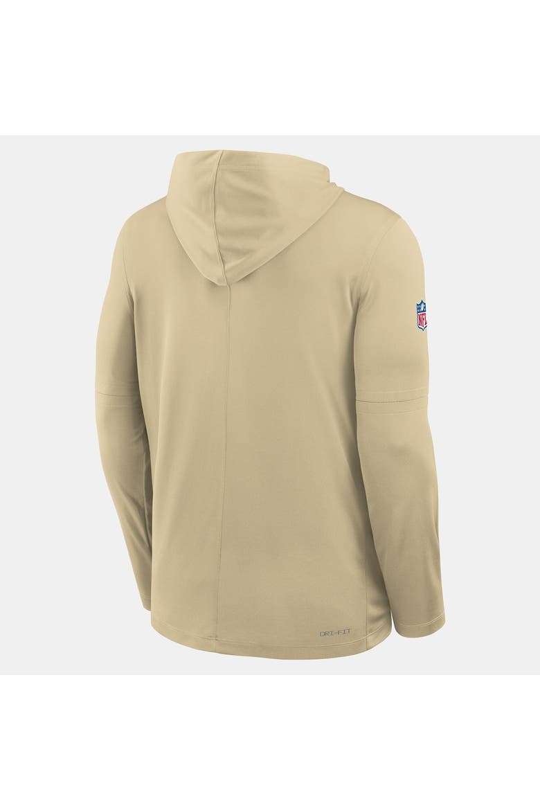 Men's Nike Gold New Orleans Saints Sideline Alternate Lightweight Long Sleeve Hooded Dri-FIT T-Shirt, Alternate, color, Gold
