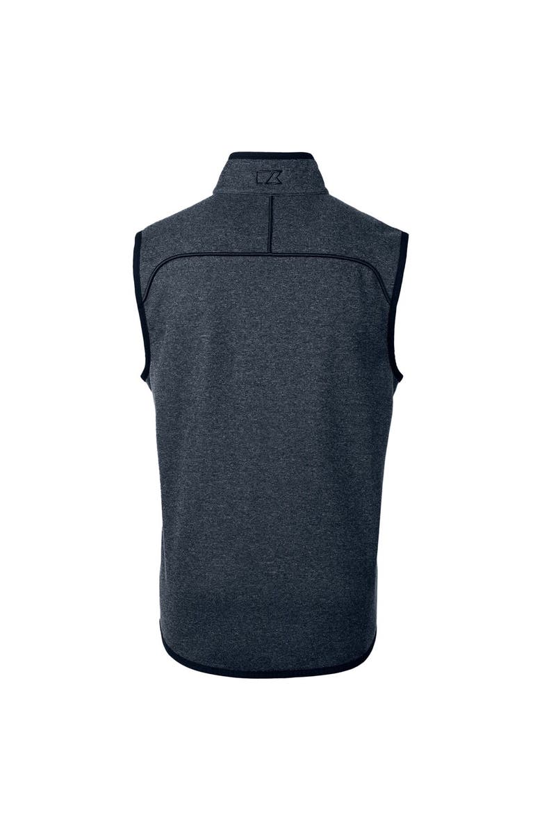 Cutter & Buck Men's Cutter & Buck Heather Navy Auburn Tigers Mainsail Sweater-Knit Full-Zip Vest, Alternate, color, 
