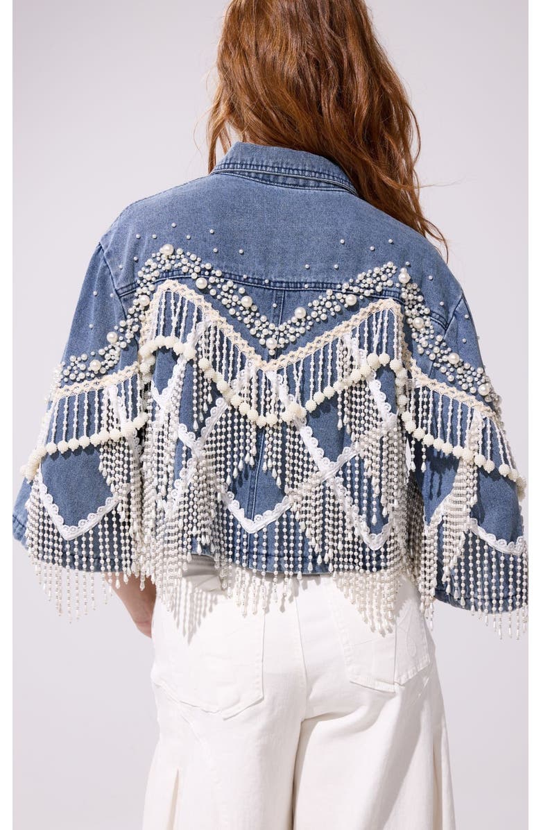 AZALEA WANG Adelynne Pearl Jacket, Alternate, color, Denim