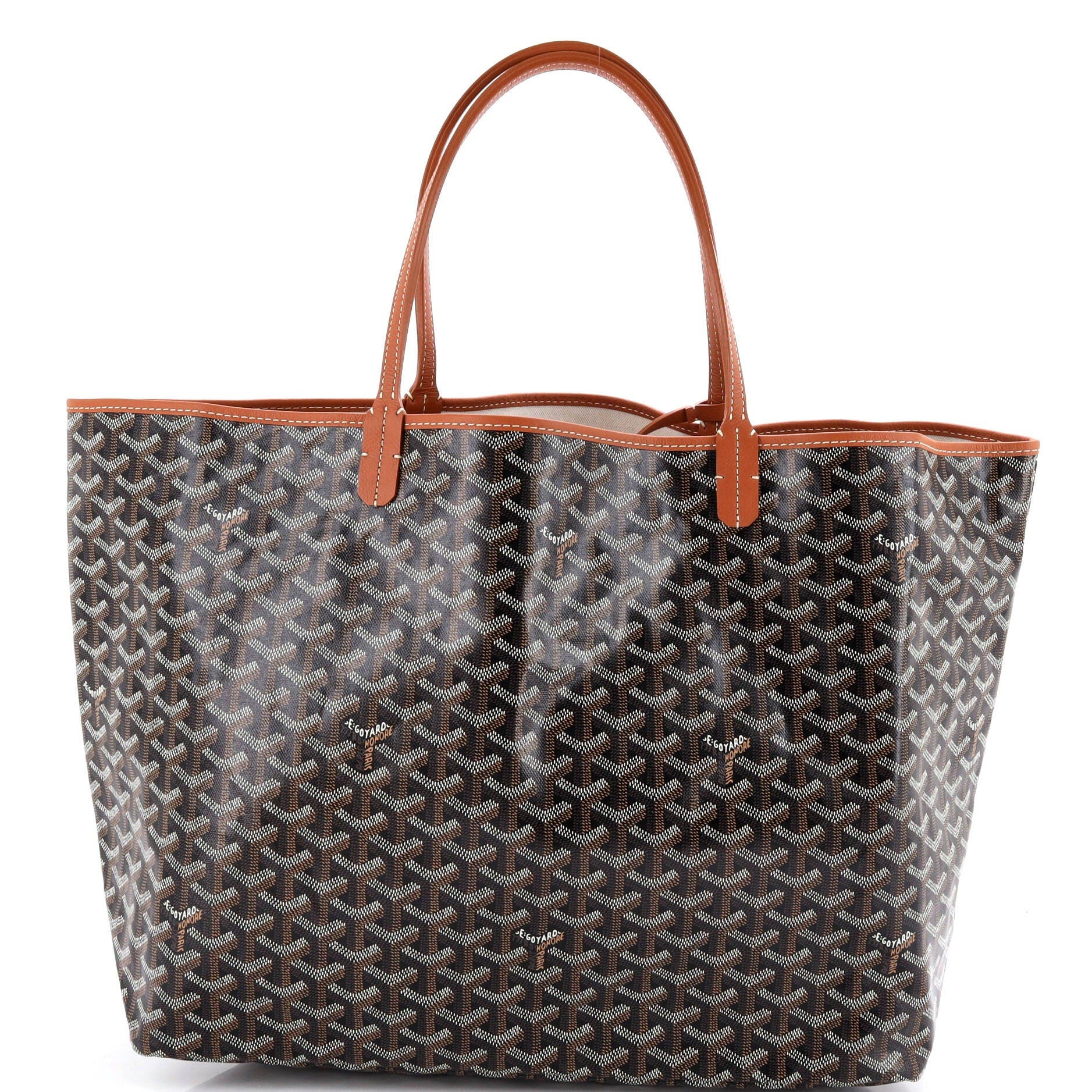 Pre-Owned Goyard Saint Louis Tote Coated Canvas GM, Main, color, Brown