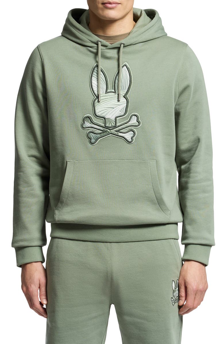 Psycho Bunny Baxter Appliqué Hoodie, Main, color, 