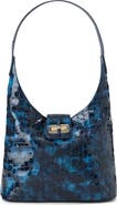 Brahmin Gwynne Croc Embossed Leather Shoulder Bag