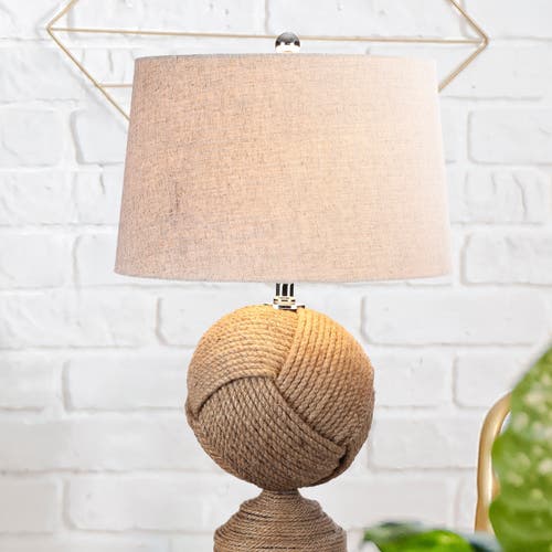 Jonathan Y Monkey's Fist 24" Knotted Rope Led Table Lamp In Brown/tan