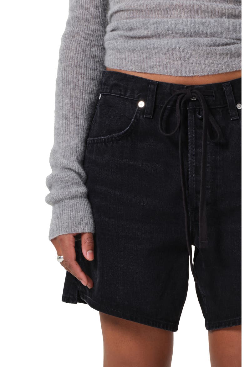 Brynn Drawstring Denim Shorts, Alternate, color, MIDNIGHT SKY