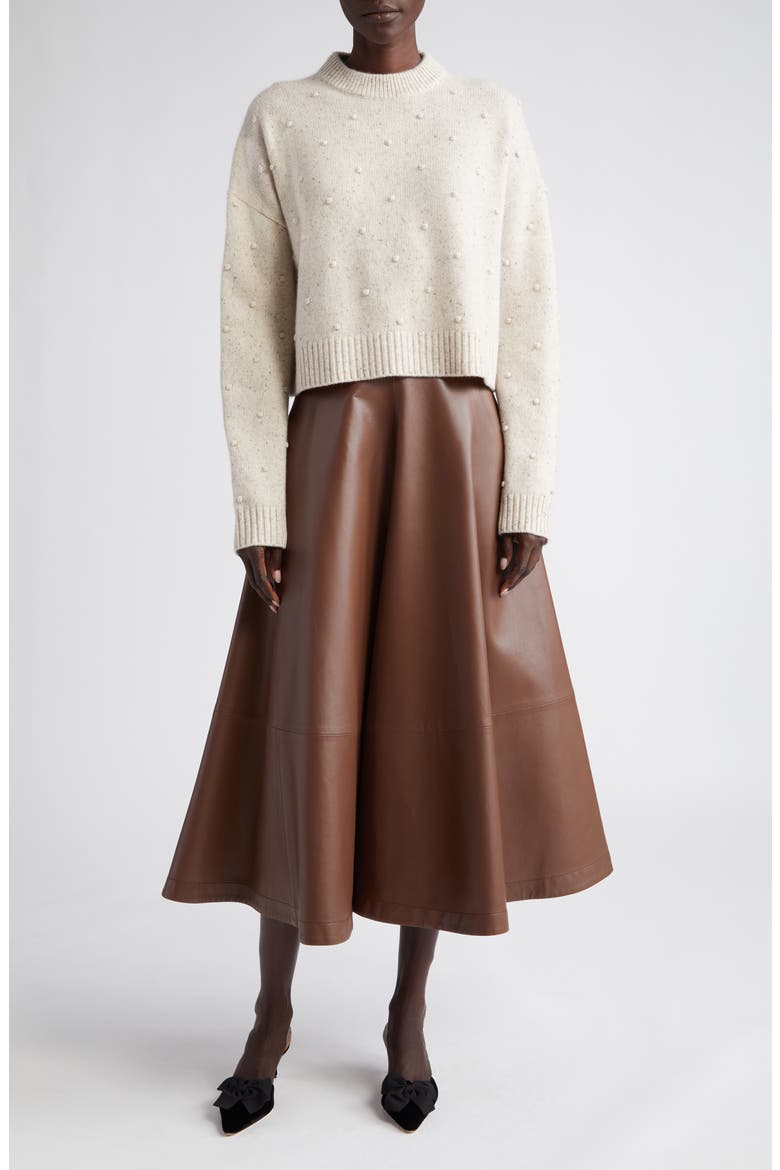Melville Mélange Bobble Cashmere Sweater, Alternate, color, NATURAL MELANGE