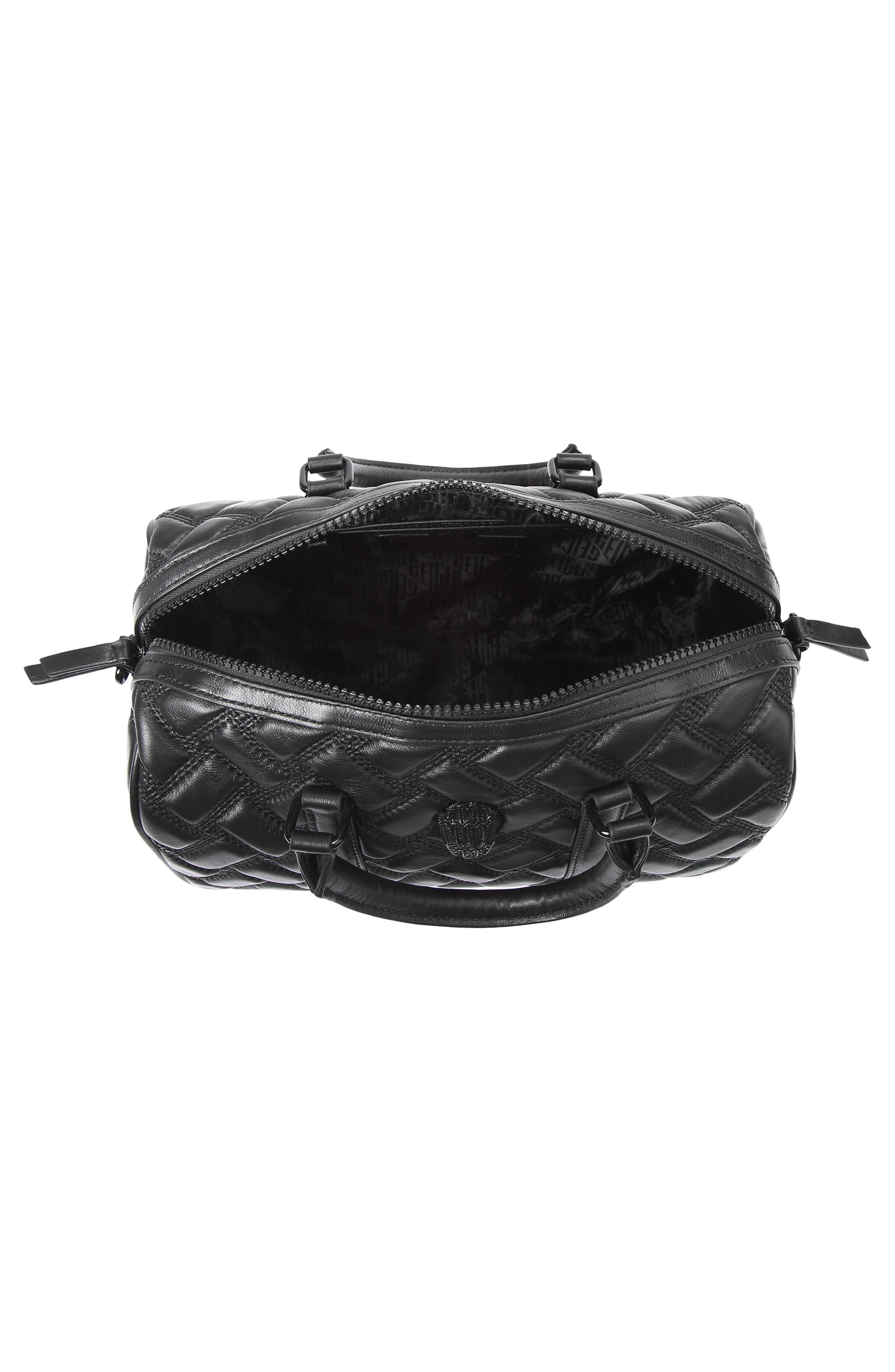 Kurt Geiger London Kensington Boston Drench Quilted Leather Duffle Bag, Alternate, color, Black
