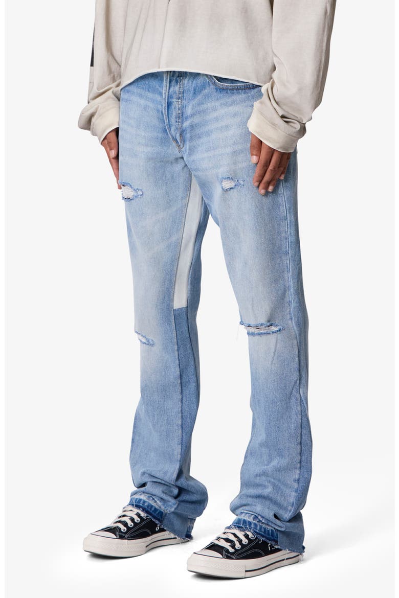 B484 Distressed Flare Jeans, Alternate, color, LIGHT BLUE
