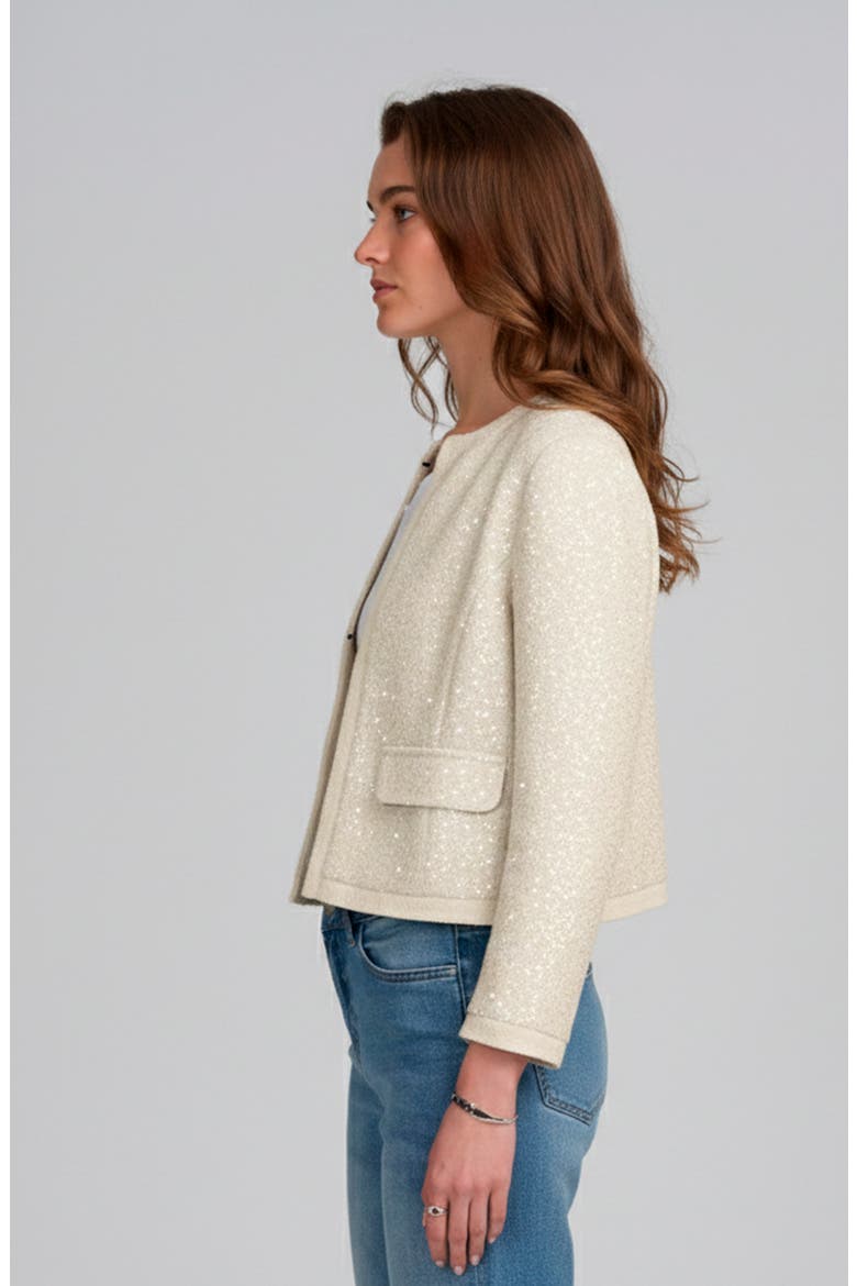 Sequin Jacket, Alternate, color, IVORY