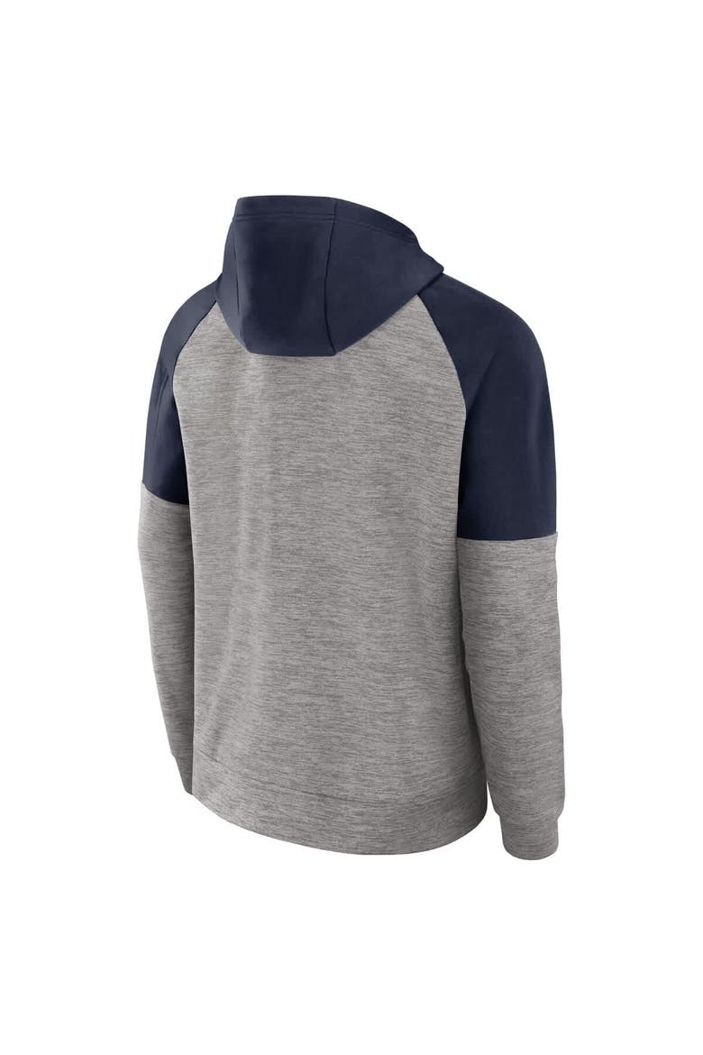 Men's Jordan Brand Heather Gray Michigan Wolverines Fitness Raglan Performance Full-Zip Hoodie, Alternate, color, Heather Gray