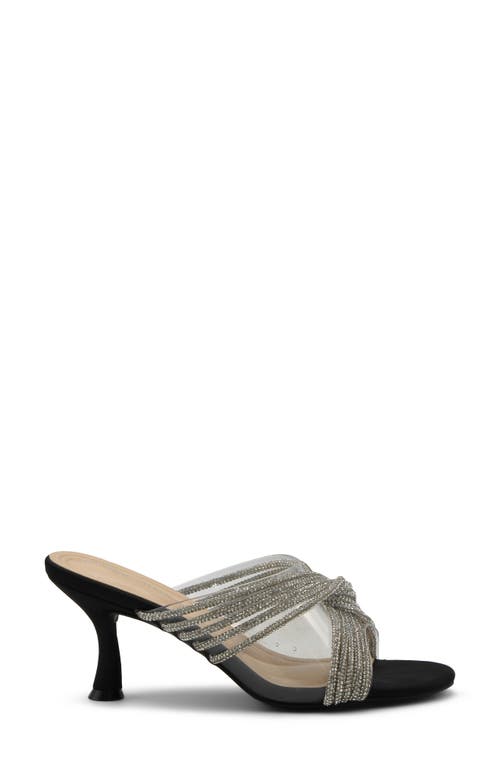 Adrienne Vittadini Groove Embellished Mule In Clear Black