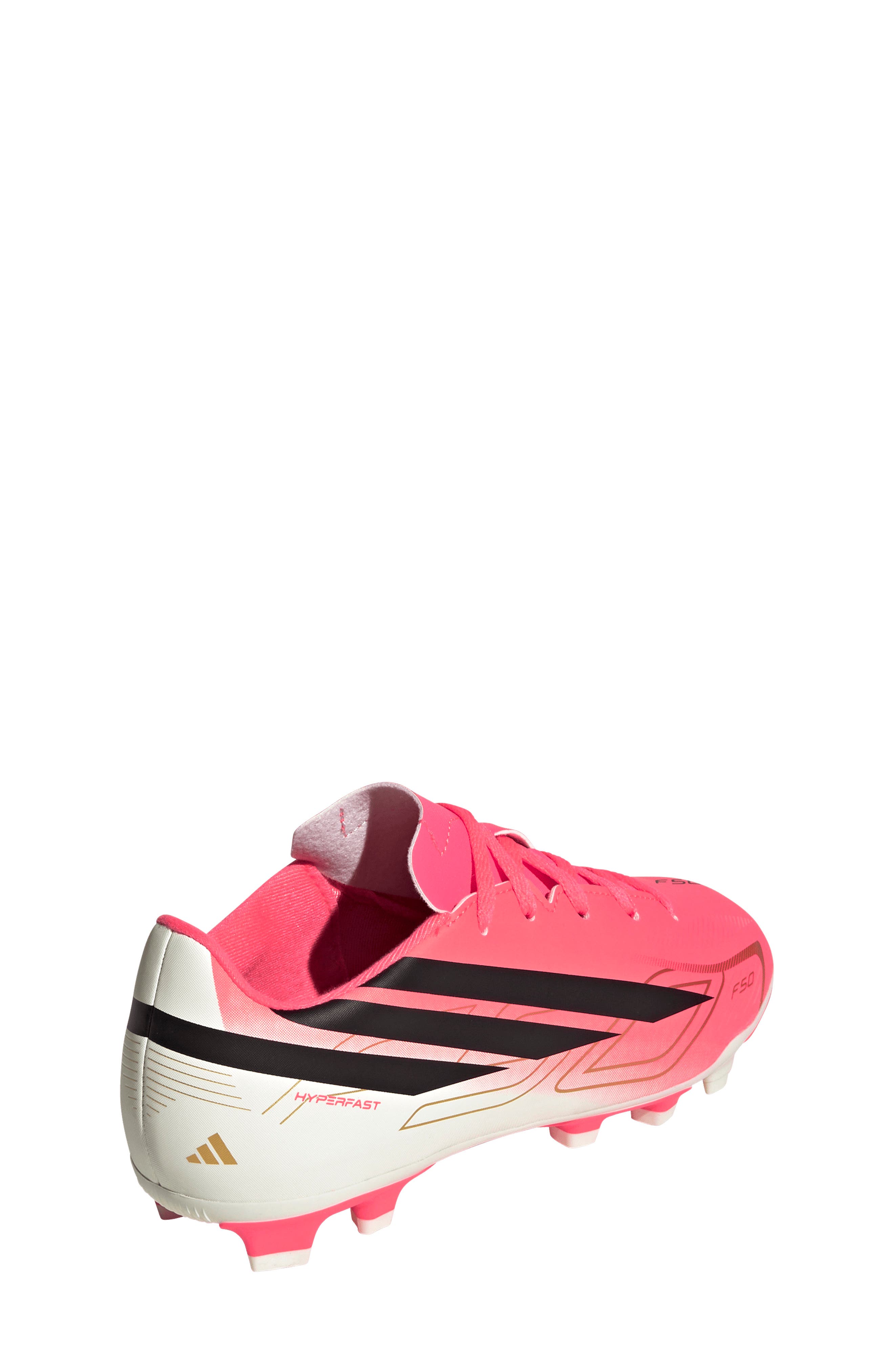 Kids' F50 Hyperfast Club Indoor Soccer Shoe, Alternate, color, TURBO/ BLACK/ GOLD