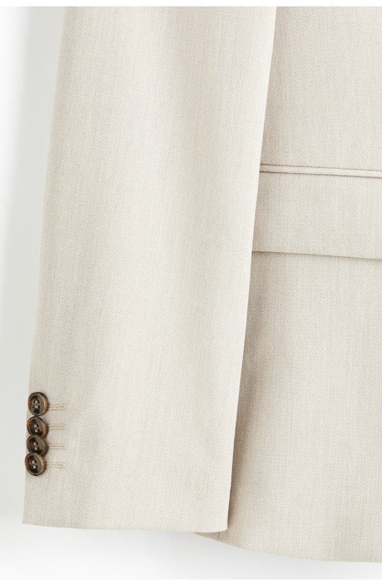 H&M Slim Fit Single-breasted Jacket, Alternate, color, Beige