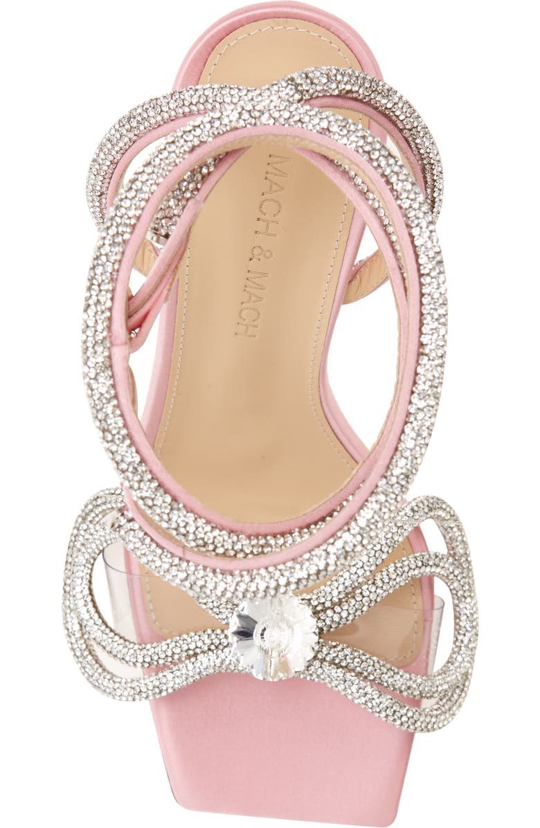 Mach & Mach Double Crystal Bow Square Toe Sandal, Alternate, color,