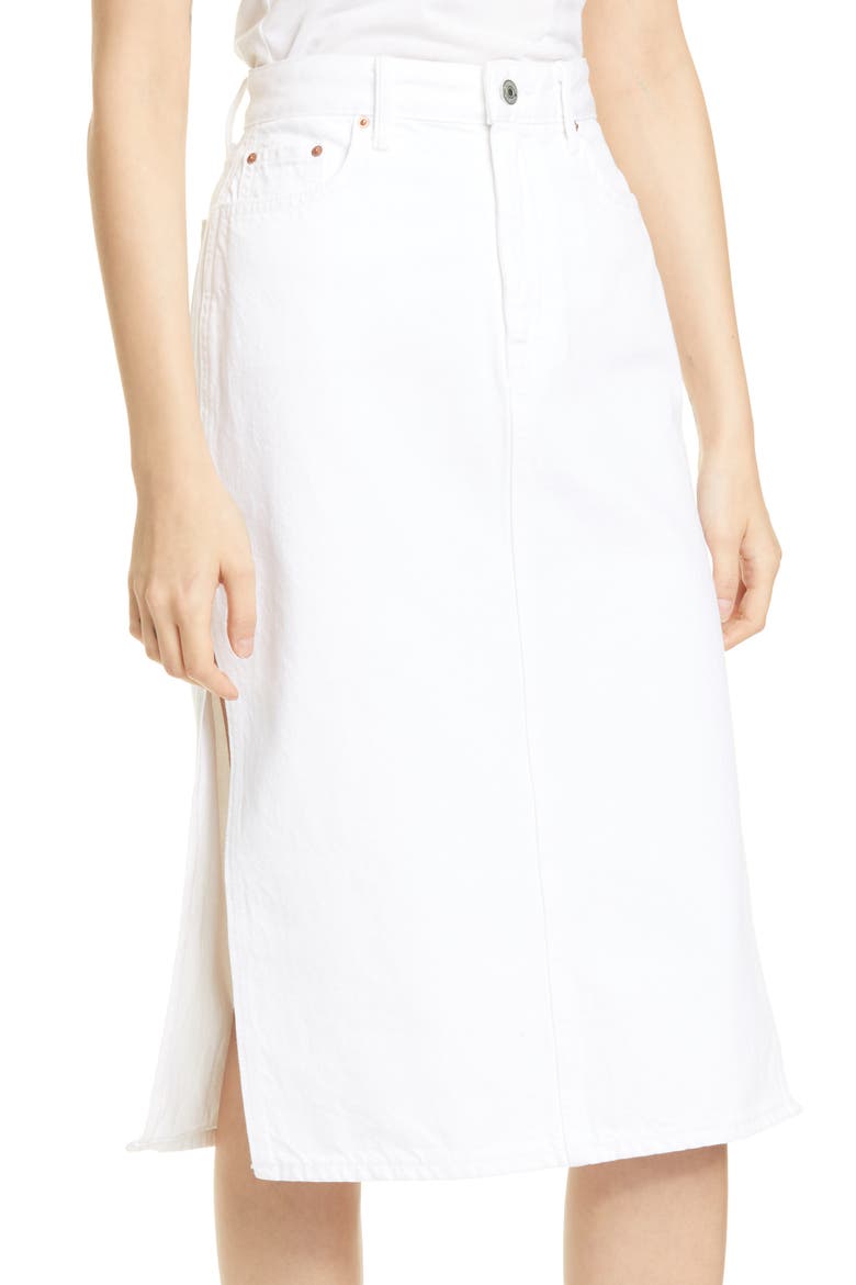 Nora Slit Denim Skirt, Alternate, color, BLANK PAGE