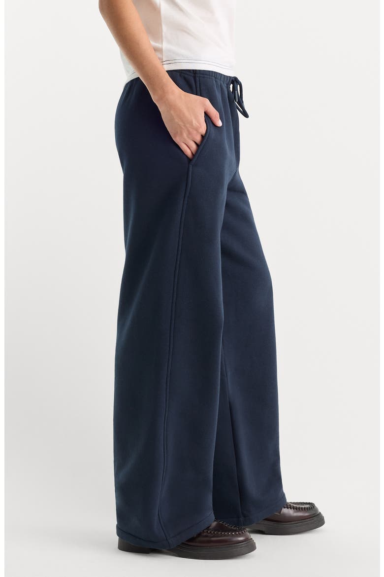 The Brushed Fleece Wide Leg Sweatpants, Alternate, color, NEW NAVY002
