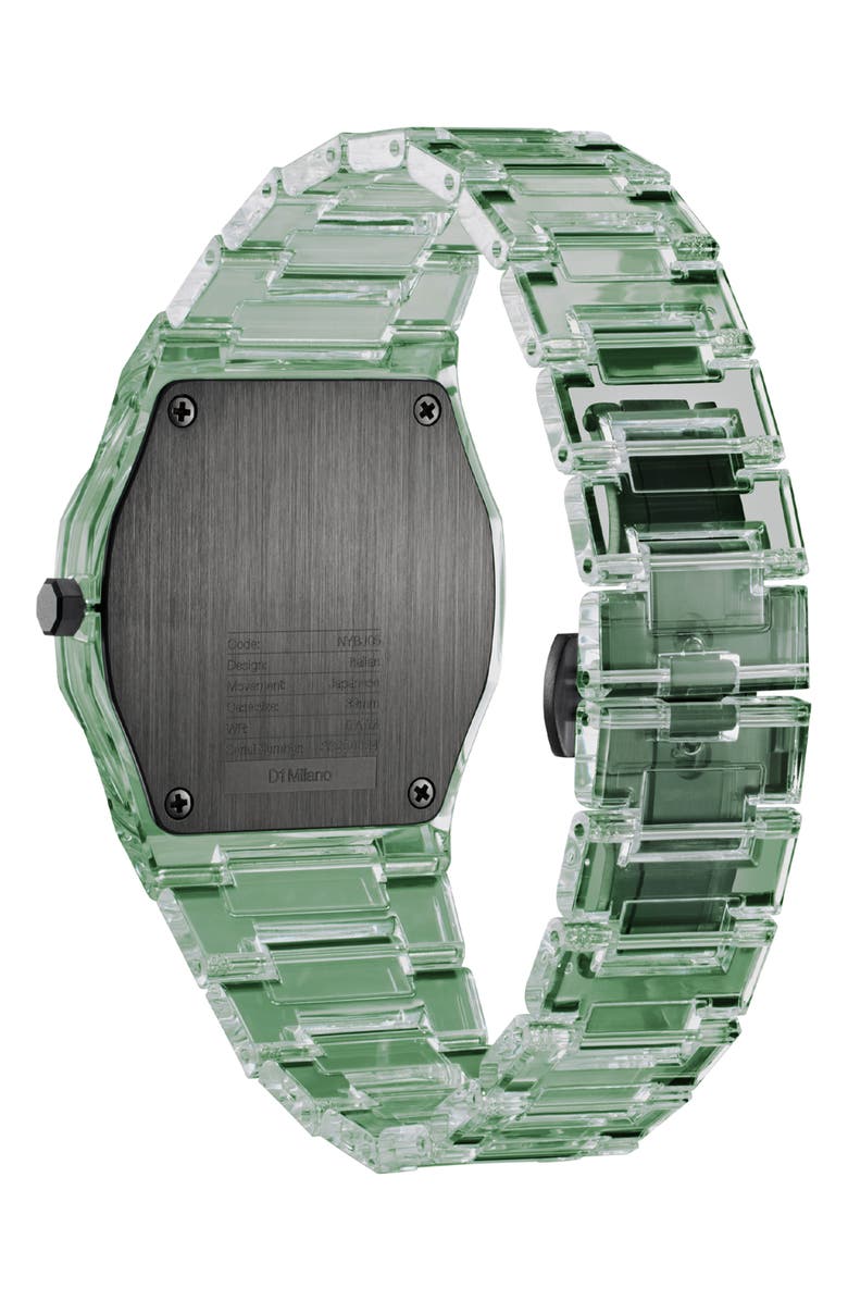 D1 Milano Exp_Mint Bracelet Watch, 39mm, Alternate, color, Transparent Light Green