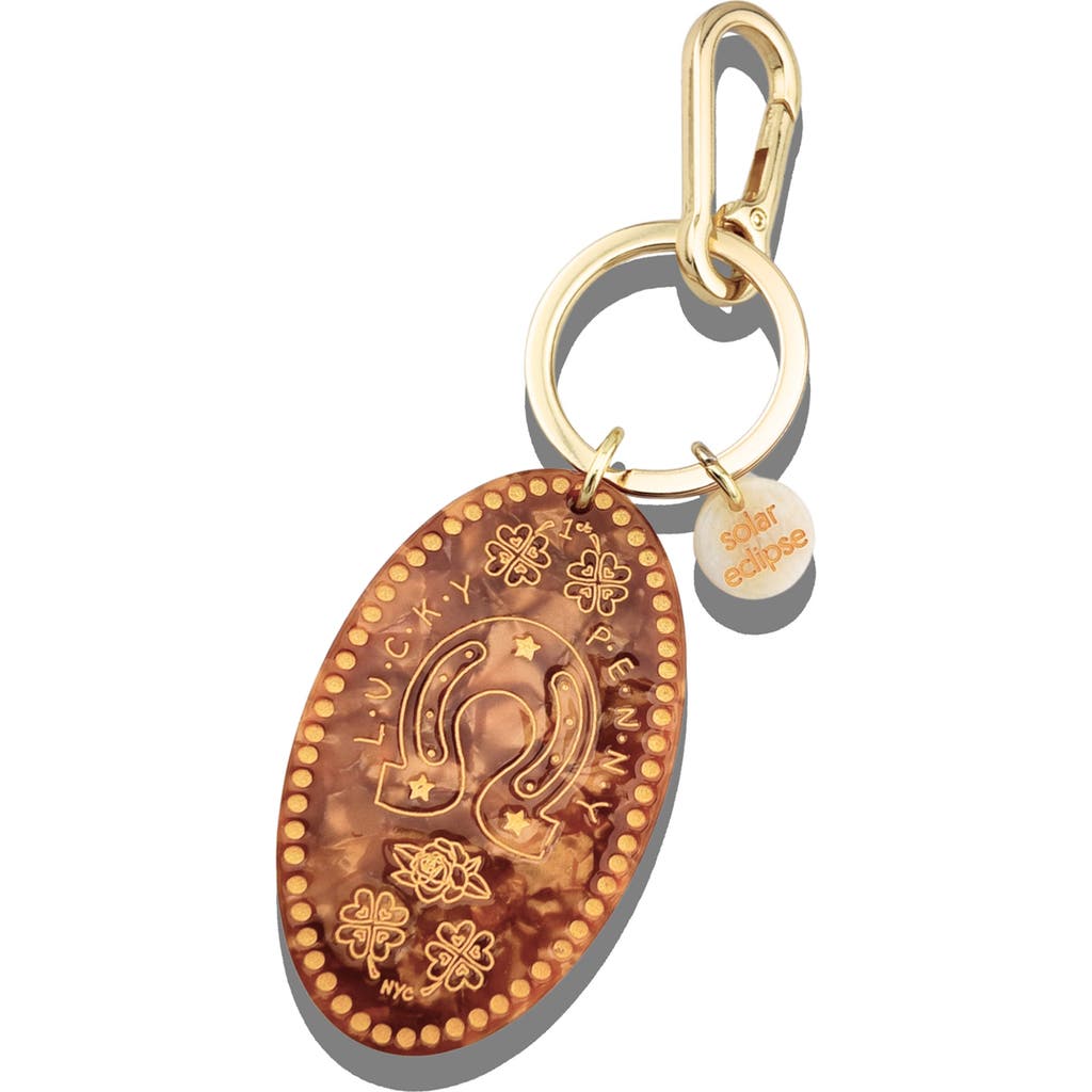 Solar Eclipse Lucky Penny Key Ring Bag Charm in Brown at Nordstrom