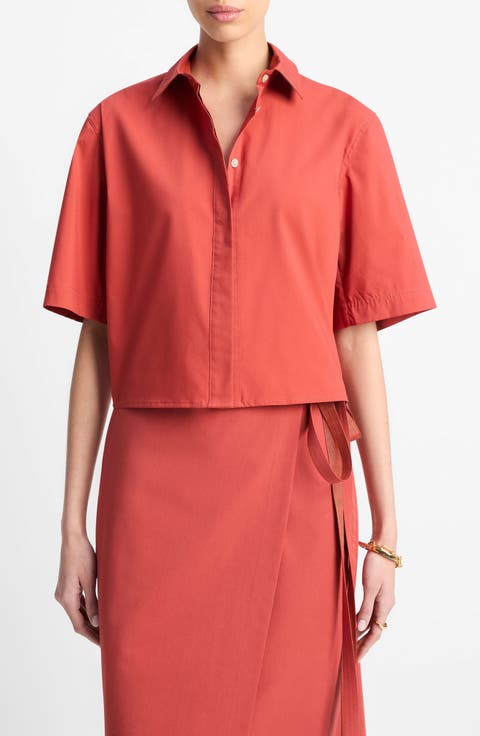 Oversize Crop Cotton Shirt