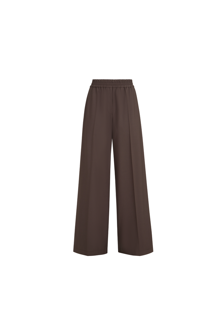 Tropical luxury wool loose track trousers, Alternate, color, Coffee
