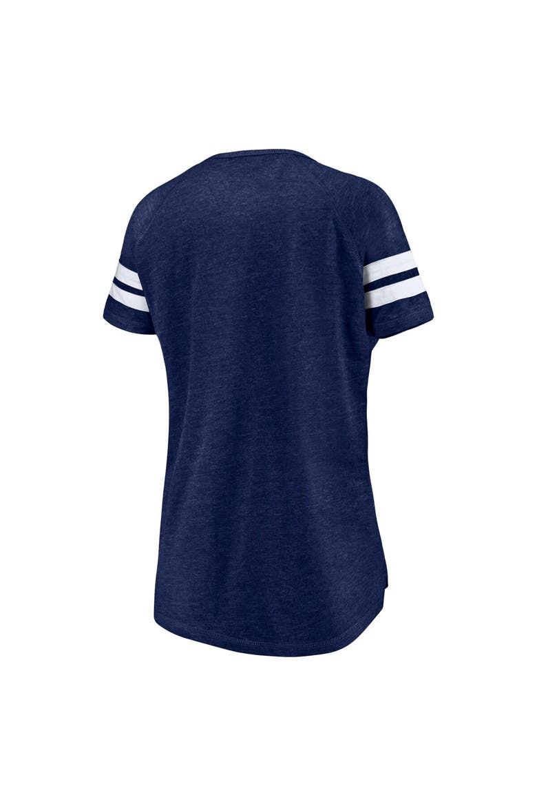 Women's Fanatics Branded Navy New England Patriots Plus Size Raglan Notch Neck T-Shirt, Alternate, color, Navy