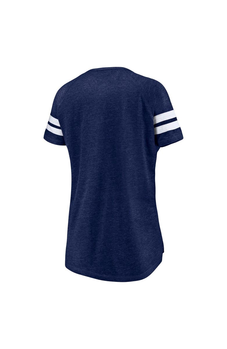 FANATICS Women's Fanatics Branded Navy New England Patriots Plus Size Raglan Notch Neck T-Shirt, Alternate, color, Navy