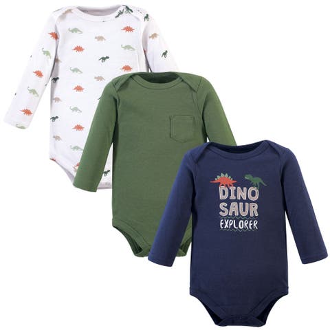 Cotton Long-Sleeve Bodysuits 3-Pack (Baby)
