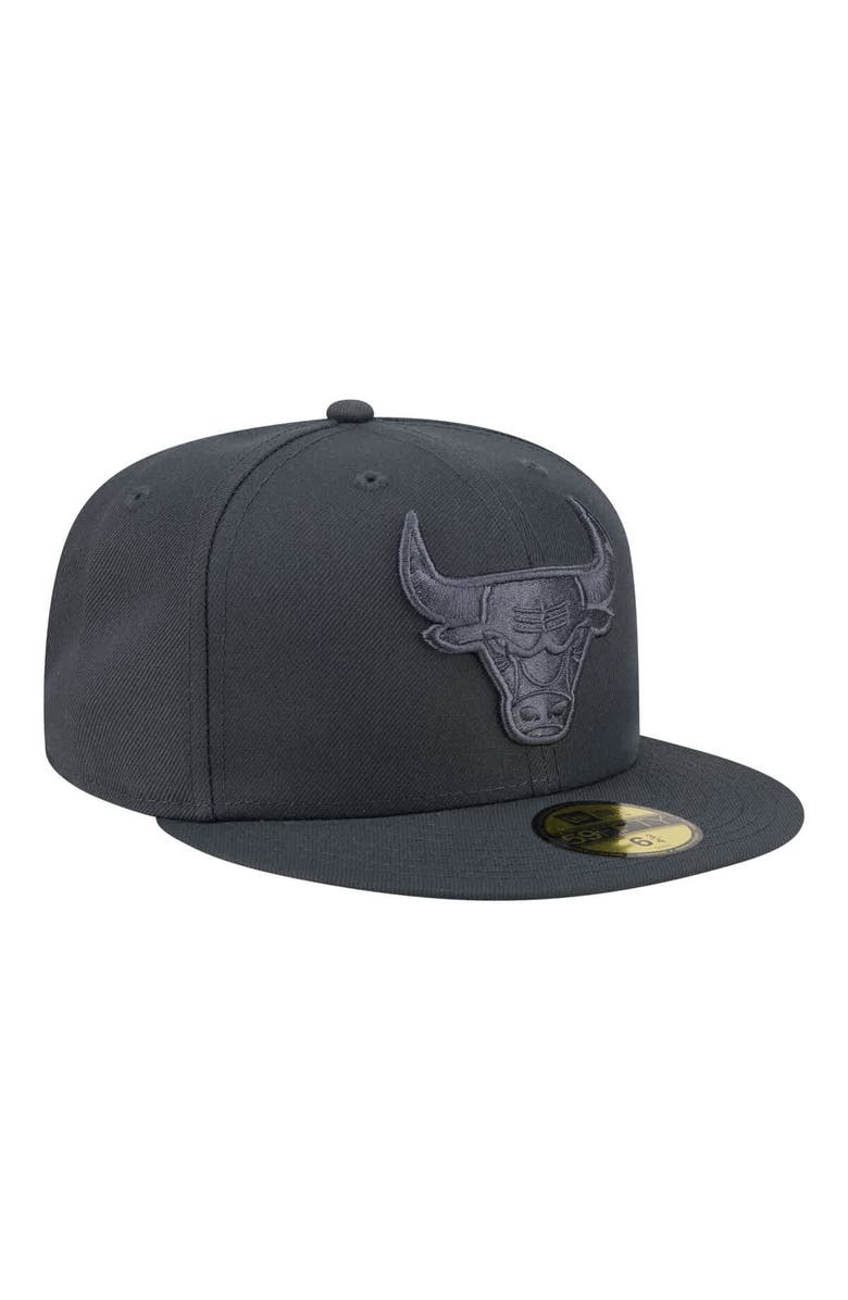 New Era Men's New Era Charcoal Chicago Bulls Tonal Color Pack 59FIFTY Fitted Hat, Alternate, color, Charcoal
