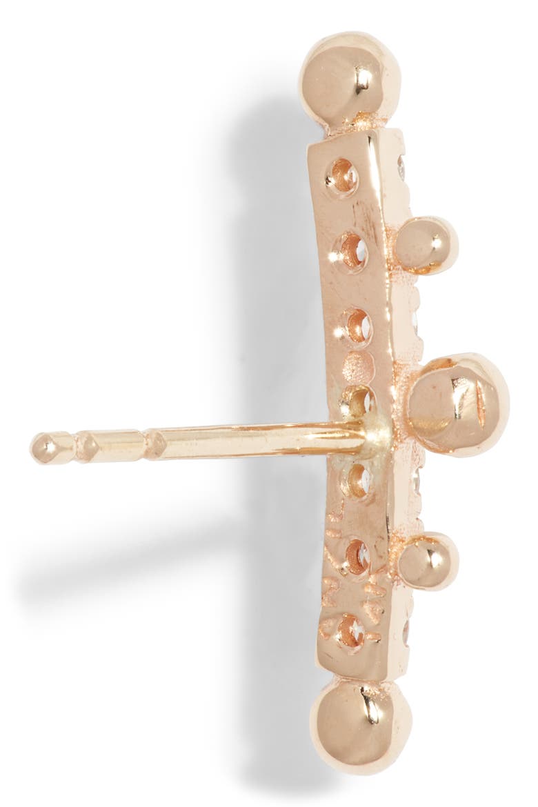 Dew Drop Marine Single Diamond Ear Crawler, Alternate, color, GOLD/ DIAMOND/ LEFT