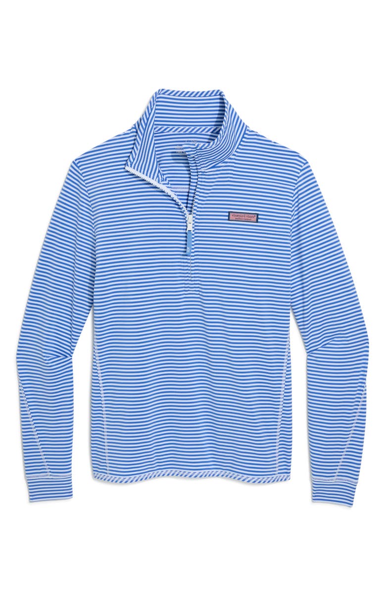 vineyard vines Microstripe Sankaty Half Zip Shep Shirt, Alternate, color, Stripe- Blue/ White