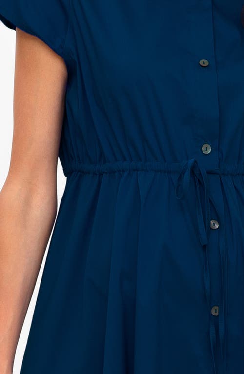 Pietro Brunelli Maternity Maternity Poplin Nursing Friendly Button-front Drawstring Viola Shirt Dress