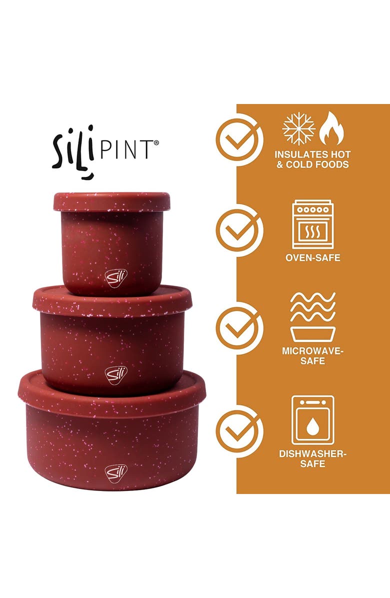Silipint Silicone Lidded Bowls Set Of 3, 10, 20 & 30Oz, Alternate, color, 