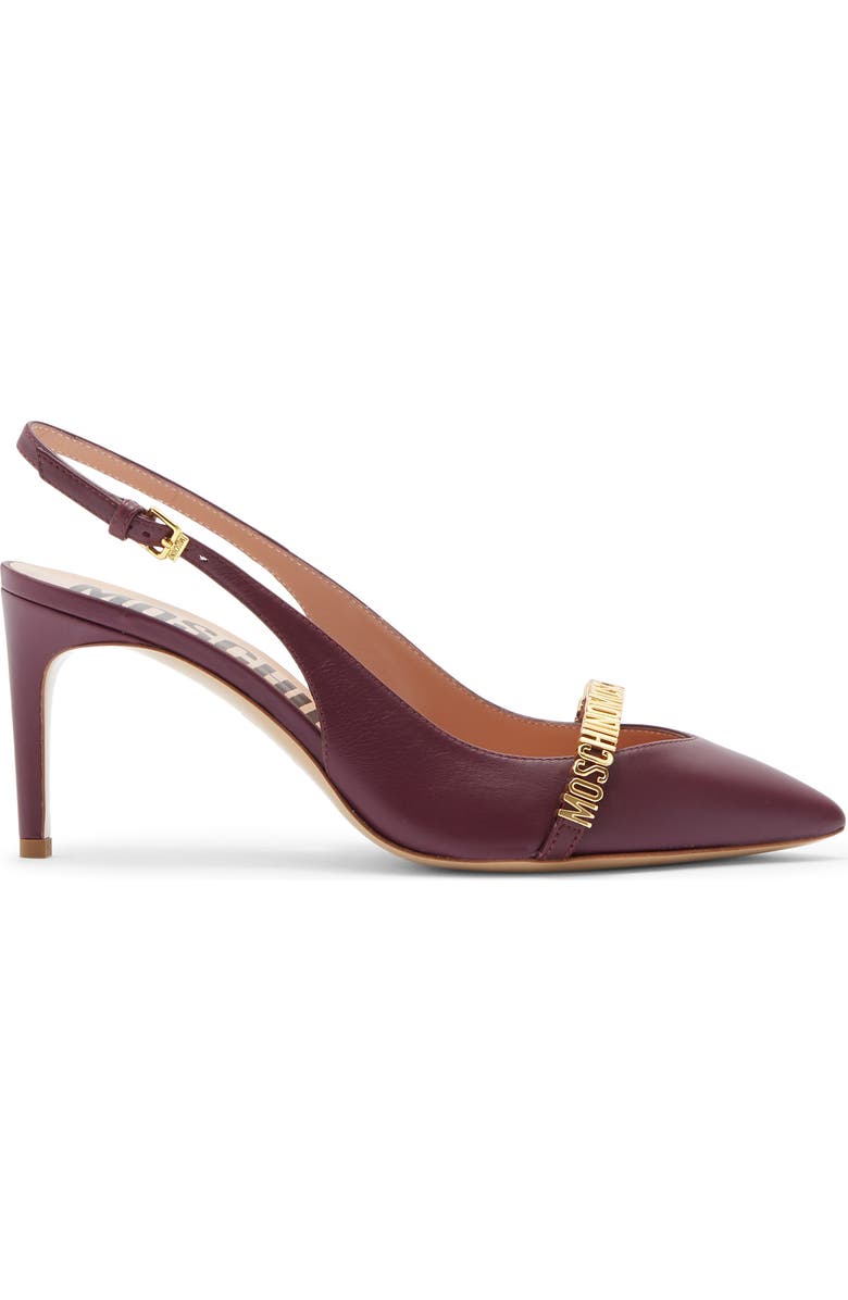 Moschino Logo Slingback Pump, Alternate, color, Raspberry