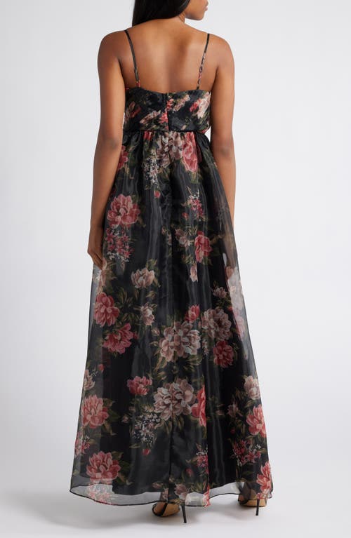 Lulus Truly Extraordinary Organza Cocktail Maxi Dress In Black