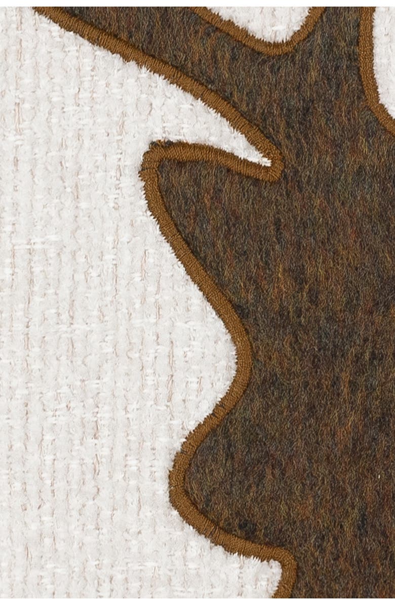 Elaine Smith Woodland Hand Applique Chenille Indoor & Outdoor Woven Accent Pillow, Alternate, color, Ivory