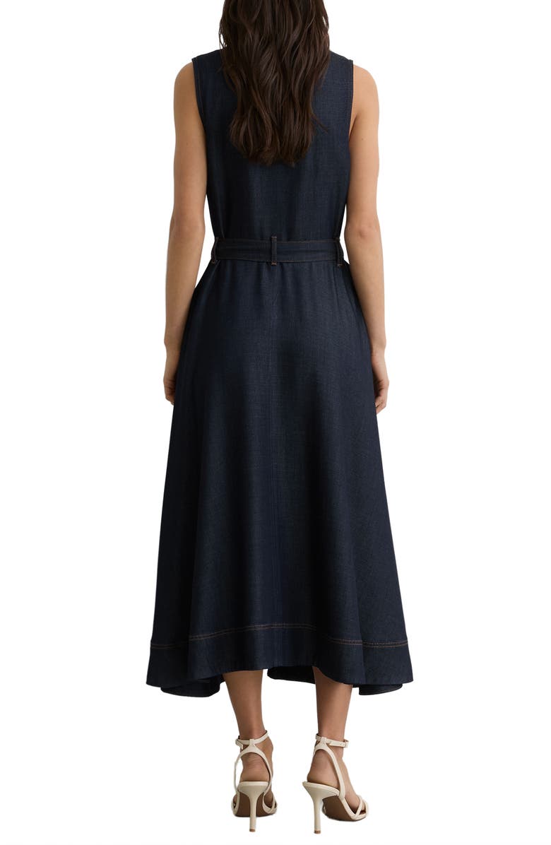 Reiss Remi Sleeveless Denim Shirtdress, Alternate, color, Indigo Blue